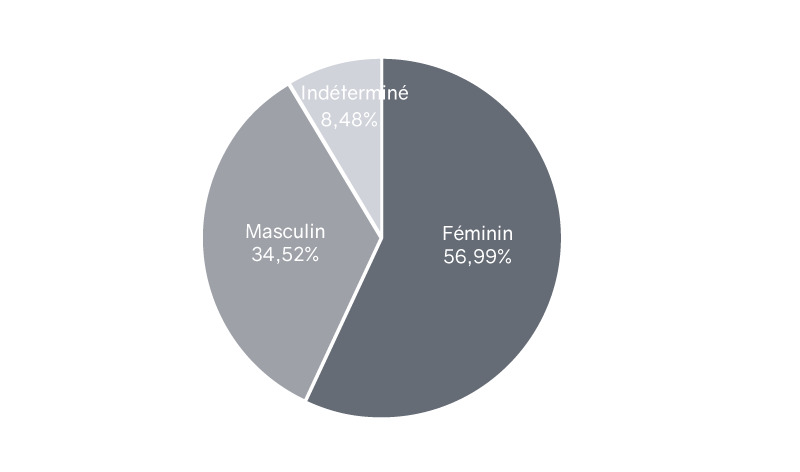 Répartition des visiteurs par sexe - La Louvière 2018